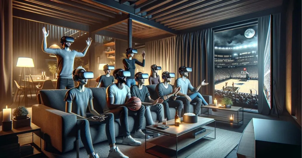 watching a basketball game in vr