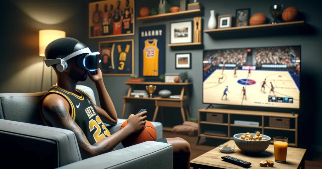 watching a basketball game with vr